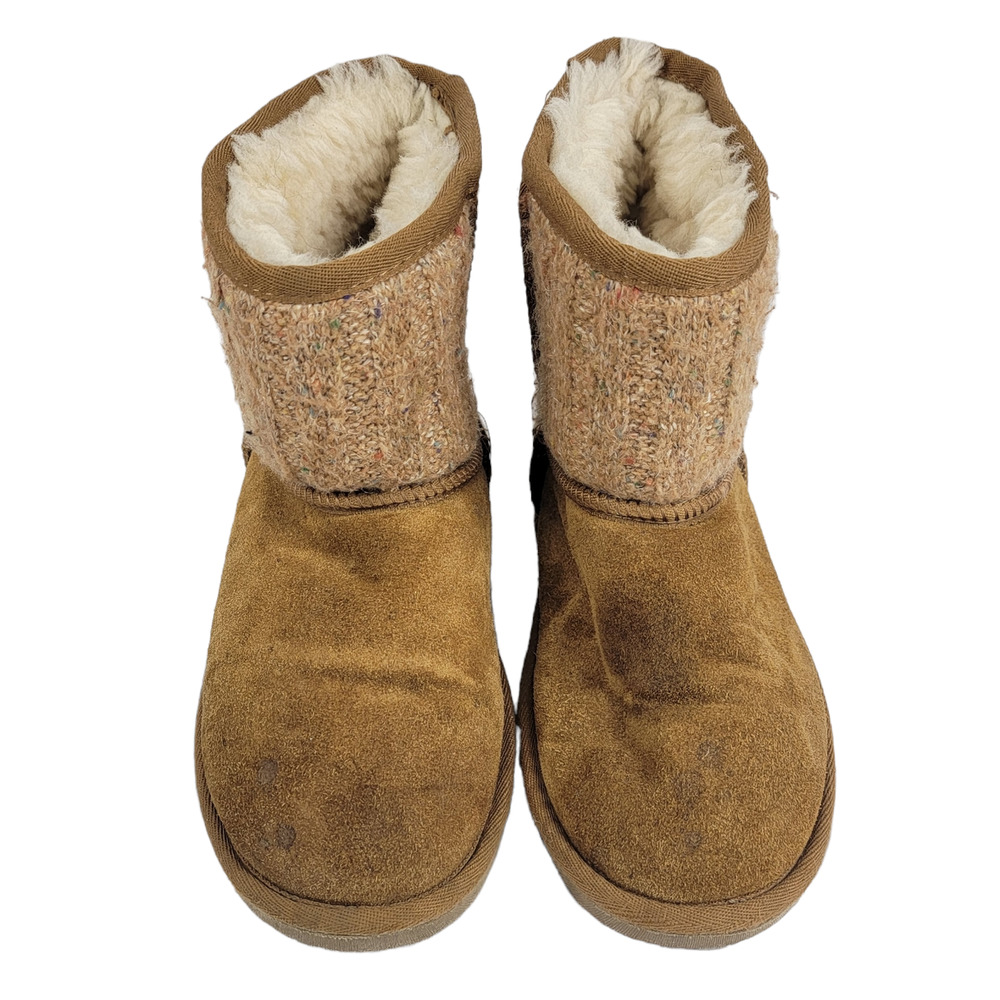 Minnetonka Short Suede Brown Leather Boots 9 - Picture 4 of 9